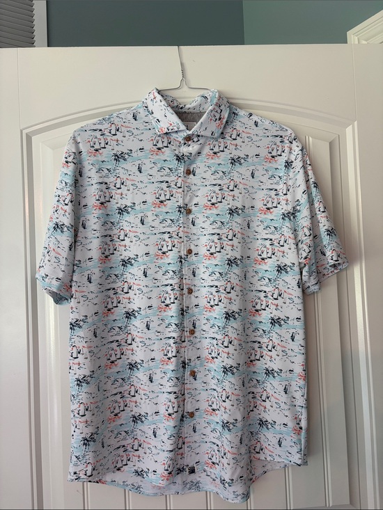johnnie-O Other - johnnie-O Light Blue Tropical Print Button-Down Shirt